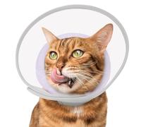 Supet Cat Cone Collar Soft: Comfortable Waterproof Mesh Recovery Cone After Surgery to Stop Licking and Scratch, Alternative to Plastic Elizabeth Head Neck Cone (Purple,M)