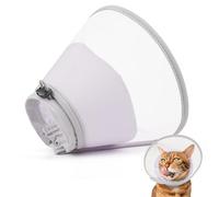 Supet Cat Cone Collar Soft: Comfortable Waterproof Mesh Recovery Cone After Surgery to Stop Licking and Scratch, Alternative to Plastic Elizabeth Head Neck Cone (Purple,S)