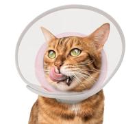 Supet Cat Cone Collar Soft: Comfortable Waterproof Mesh Recovery Cone After Surgery to Stop Licking and Scratch, Alternative to Plastic Elizabeth Head Neck Cone (Pink,S)