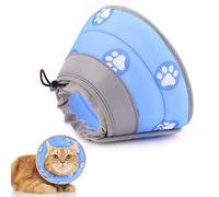 Supet Cat Cone Collar Soft to Stop Licking After Surgery, Adjustable Soft Cat Recovery Collar for Small Dogs, Puppies and Kittens (Blue,L)