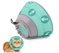 Supet Cat Cone Collar Soft to Stop Licking After Surgery, Adjustable Soft Cat Recovery Collar for Small Dogs, Puppies and Kittens (Green, S)