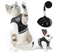Supet Cat Harness and Leash Set - Soft Mesh Adjustable Cat Vest Harness with Reflective Strap for Walking Cat and Puppy Rabbit
