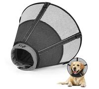 Supet Dog Cone Collar Soft After Surgery to Stop Licking: Soft Mesh Recovery Collar with Detachable Pad, Elizabeth Cone Alternative for Large Medium, Small Dogs (Deep Black,2XL)