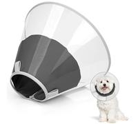Supet Dog Cone Collar to Stop Licking with Soft Pad, Clear Elizabeth Recovery Collar after Surgery, Neutering, Injury, Pet Head Cone Alternative for Large, Medium, Small Dogs (Black,XS)