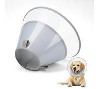 Supet Dog Cone Collar with Soft Pad, Transparent Elizabeth Recovery Collar for Large, Medium, Small Dogs to Stop Licking, Pet Head Cone Alternative after Surgery, Neutering, Injury(Grey-XL)