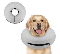 Supet Dog Cones After Surgery, Protective Inflatable Dog Collar Pet Recovery Collar Soft Pet Cone for Small Medium or Large Dogs and Cats Anti-Bite Lick Wound Healing Grey L