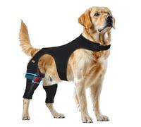 Supet Dog Rear Leg Sleeve to Stop Licking, TPLO Recovery Sleeve After Surgery for Post Surgery, ACL, Leg Wound Protection, with Belly Opening for Male Female Dogs(Matte Black,S)