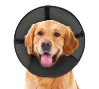 Supet Mesh Dog Cone Collar to Stop Licking, Adjustable Recovery Collar After Surgery for Large Medium Small Dogs, Alternative to Elizabeth Cone of Shame(Heise -7)
