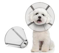 Supet Mesh Dog Cone Collar to Stop Licking, Adjustable Recovery Collar After Surgery for Large Medium Small Dogs, Alternative to Elizabeth Cone of Shame(Baise -3)
