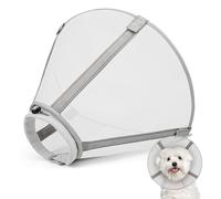 Supet Mesh Dog Cone Collar to Stop Licking, Adjustable Recovery Collar After Surgery for Large Medium Small Dogs, Alternative to Elizabeth Cone of Shame(White-2)