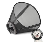 Supet Mesh Dog Cone Collar to Stop Licking, Adjustable Recovery Collar After Surgery for Large Medium Small Dogs, Alternative to Elizabeth Cone of Shame(Black-1)