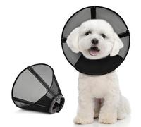 Supet Mesh Dog Cone Collar to Stop Licking, Adjustable Recovery Collar After Surgery for Large Medium Small Dogs, Alternative to Elizabeth Cone of Shame(Heise -3)
