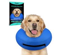 Supet Protective Inflatable Dog Cone Collar Soft After Surgery, Pet Neck Donut Collar Recovery for Surgery, Adjustable Cone for Dogs Prevent Licking(Blue XL)