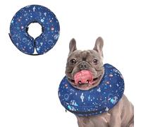 Supet Protective Inflatable Dog Cone Collar Soft After Surgery, Pet Neck Donut Collar Recovery for Surgery, Adjustable Cone for Dogs Prevent Licking(Planet S)
