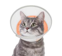 Supet Soft Cat Cone Collar to Stop Licking, Breathable Mesh Cone with Waterproof Liner Recovery Collar, for Kitten and Large Cats, Comfortable Alternative for Spay Neuter Grooming, S, Vibrant Orange