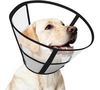 Supet Soft Dog Cone Collar after Surgery, Elizabethan Pet Recovery Collar for Small Medium Large Dogs, Comfortable Dog Head Cone for Prevent Licking(Black XL)