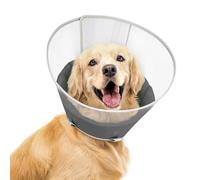 Supet Upgraded Dog Cone with Soft Liner, 20% Lighter Plastic Elizabeth Collar After Surgery to Stop Licking, for Spay Neuter Skin Problems Recovery, for Small Medium Active Large Dogs(Matte Black,XL)