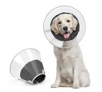 Supet Upgraded Dog Cone with Soft Liner, 20% Lighter Plastic Elizabeth Collar After Surgery to Stop Licking, for Spay Neuter Skin Problems Recovery, for Small Medium Active Large Dogs(Black,XS)