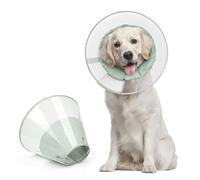 Supet Upgraded Dog Cone with Soft Liner, 20% Lighter Plastic Elizabeth Collar After Surgery to Stop Licking, for Spay Neuter Skin Problems Recovery, for Small Medium Active Large Dogs(Green,XS)