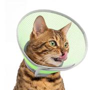 Supet Waterproof Cat Cone Collar to Stop Licking and Scratch Adjustable Cat Recovery Collar After Surgery, Alternative to Plastic Elizabeth Head Cone (Bright Green L)