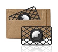 SUPFINE 2 Pack Airtag Holder Wallet, Slim Card Case Keychain for Apple Air tag, 0.1 inch Thickness Ultra Thin Air tag Holder for Purse, Handbag, Backpack Wallet, Clutch Bag (Black)