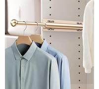 Supforce Valet Rod for Closet Pull Out, Retractable Slide Out Valet Rod Closet Organization, 12" Aluminum Valet Clothing Hanger Rods Perfect for Suits, Dresses & Freshly Pressed Clothes