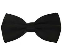 SUPGOD Black Plain Coloured Mens Bow Ties Wedding Fashion Funeral Work
