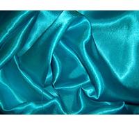SUPGOD Gorgeous Silky Satin Fabric, Dressmaking, Wedding, Prom - Per Metre (Blue Turquoise)