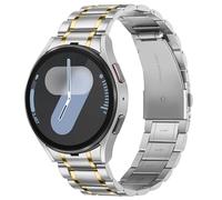 Suphart Metal Straps Compatible with Samsung Galaxy Watch 7 6 5 4 Strap 44mm 40mm, Five-link Stainless Steel Bands for Galaxy Watch 6 Classic 47mm 43mm/5 Pro 45mm, Silver Gold