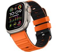 Suphart Strap Compatible with Apple Watch Strap 49mm 46mm 45mm 44mm 42mm for Women Men Soft Silicone Sport Strap Designed for Apple Watch Ultra 2 Ultra SE Series 10 9 8 7 6 5 4 3 2 1, Orange Midnight