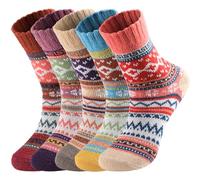 Suphigher 5 Pairs Womens Thermal Socks, Thick Warm Ladies Winter Socks, Boot Hiking Sock Christmas Gifts for Women
