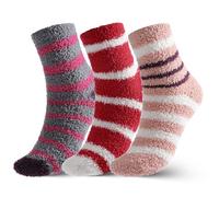 Suphigher Fluffy Socks for Women and Girls, 3 Pairs Fuzzy Sleeping Socks Warm Cosy Thermal Fuzzy Slipper Socks for Winter