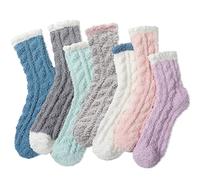 Suphigher Fluffy Socks Womens 4-7, 7 Pairs Ladies Winter Fluffy Bed Socks for Women, Cosy Fuzzy Slipper Sock for Christmas Home Sleeping