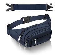 SUPHOSMT 4 Pockets Bum Bag Women with 35 cm Extended Belt Belt Bag Men Large Capacity Waterproof Waist Bag for iPad Mini & iPhone 12 Pro Max Bum Bag, blue, L, Waterproof Belt Bag Blue