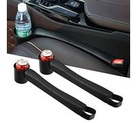 Supin 2 Prices Car Seat Gap Filler Pad PU Leather Console Side Pocket Organizer and one Cup for Cellphone Wallet Coin Key (Black)