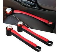 Supin 2 Prices Car Seat Gap Filler Pad PU Leather Console Side Pocket Organizer and one Cup for Cellphone Wallet Coin Key (Black+Red)
