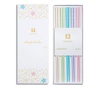 SUPJOYES Reusable Chopsticks, 5 Pairs Fiberglass Chopsticks, Multicolour Dishwasher Safe Chop Sticks, 24cm