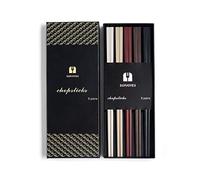 SUPJOYES Reusable Fiberglass Chopsticks: 5-Pairs Minimalist Multicolour Chopsticks, Dishwasher Safe, 24.6cm