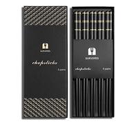 SUPJOYES Reusable Fiberglass Chopsticks - Japanese & Chinese Chopsticks, Dishwasher Safe, 5 Pairs Gift Set