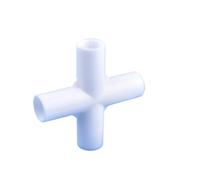 Supkancl 2PCS 12mm White Pipe Connector 60° 90° 120° 135° Tee Elbow Straight Joint DIY Joint Fittings Wardrobe Hook Adapter(Flat Four-way)