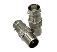 Supkancl 2pcs Adapter BNC Female Jack To IEC DVB-T TV PAL Plug Male RF Coaxial Connector Straight Wire Terminals