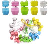 Supkeyer 30Pcs Lost Teeth Saver Necklace Organizer, Baby Milk Tooth Storage Box Tooth Necklace for Lost Teeth Organizer, Multicolor Teeth Storage Case Holders Portable Container
