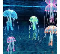Supkeyer 5Pcs Artificial Glowing Effect Fish Tank Decoration Aquarium Jellyfish Ornament