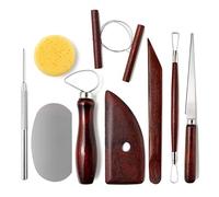 Supkeyer Pottery Tools Kit, Pottery Tools & Sculpting Tools, Polymer Modeling Clay Cutters Sculpture Set with Clay Cutting, Modeling, Trimming Tools for Smoothing, Cleaning, Carving (Brown)