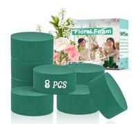 8 Pcs Floral Foam Blocks Round Green Wet Dry Flower Foam 3.2" Supking Florist Plant Foam for Craft Artificial Flower Arrangements