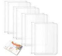 Supkirr 8 Pack A5 Clear Cover, Transparent Jelly PVC Plastic Book Cover, Waterproof A5 Clear Planner Covers for Journal, Weeks Planners and Books