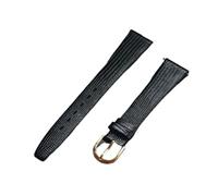 SUPKOUMKBG 12mm 14mm 16mm 17mm 18mm 19mm 20mm 21mm Watch Strap Leather Thin and Soft Watch Band((Black) gold buckle,18mm)