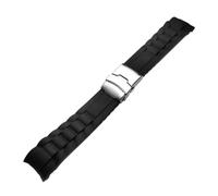 SUPKOUMKBG 18mm 20mm 22mm 24mm 26mm Soft Silicone Watch Soft Rubber Watch Band Waterproof Bracelet Wrist Band(Black-steel,24mm)