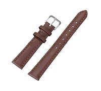 SUPKOUMKBG 8mm 10mm 12mm 14/16mm 18mm 20mm 22mm 24mm Leather Watch Strap Soft Leather Wrist Band(Brown-Silver,14mm)