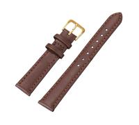 SUPKOUMKBG 8mm 10mm 12mm 14/16mm 18mm 20mm 22mm 24mm Leather Watch Strap Soft Leather Wrist Band(Brown-Gold,18mm)